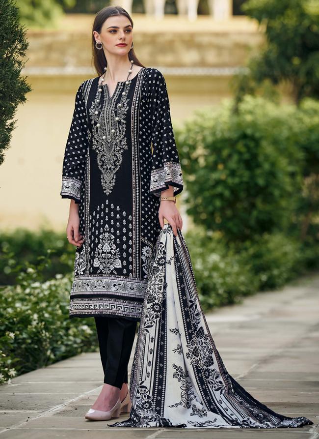 Pure Cotton Black Festival Wear Digital Printed Straight Suit